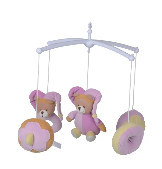 doudou-et-compagnie-dc2448-mobile-musical-ours-rose-poudr image 1
