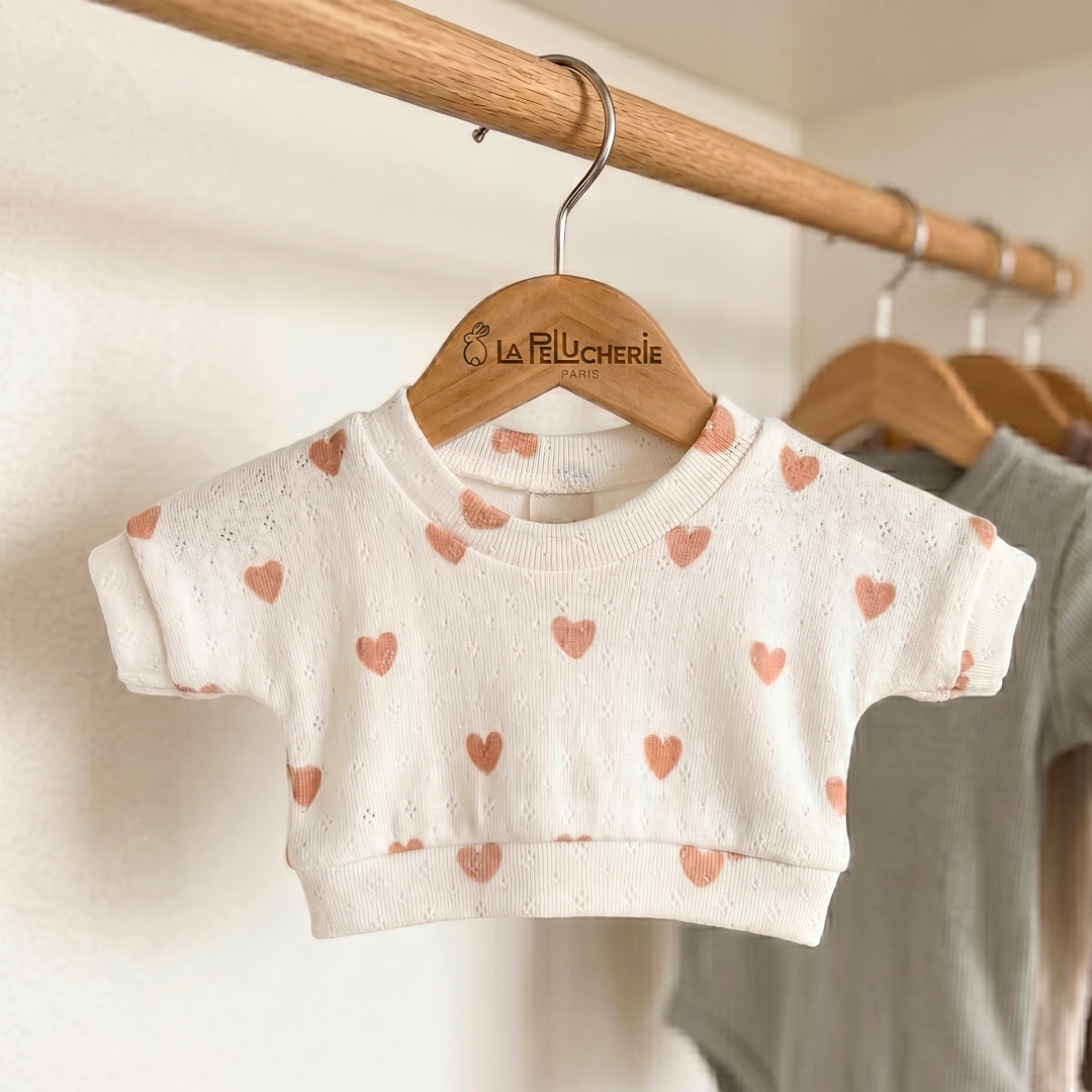la-pelucherie-le-dressing-ensemble-coeur-v-tement-peluche-cr-me-corail image 2