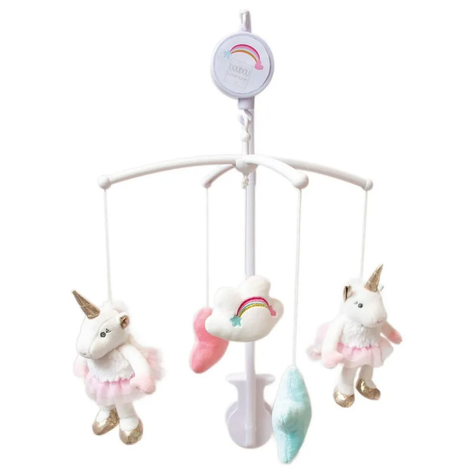 doudou-et-compagnie-mobile-musical-licorne-90-cm-blanc image 1
