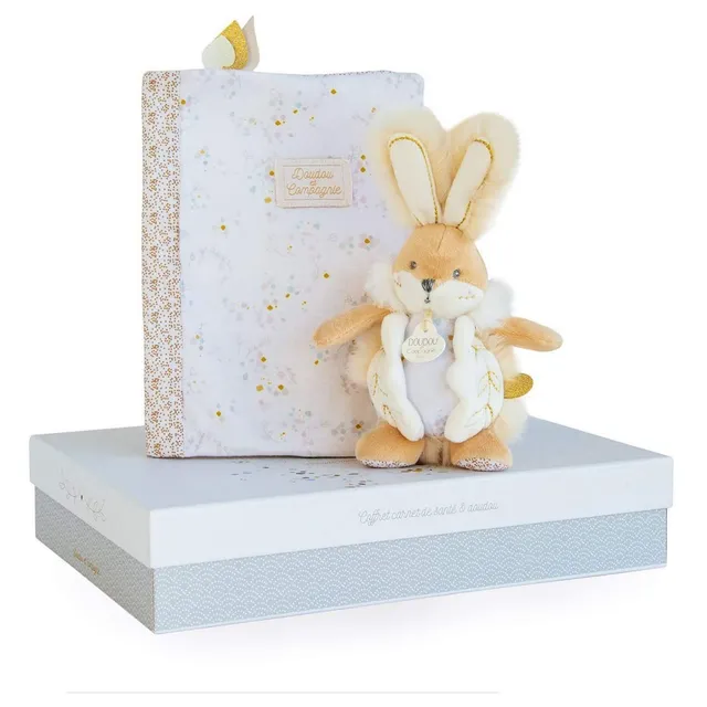 doudou-et-compagnie-lapin-de-sucre-prot-ge-carnet-sant-blanc-beige image 1