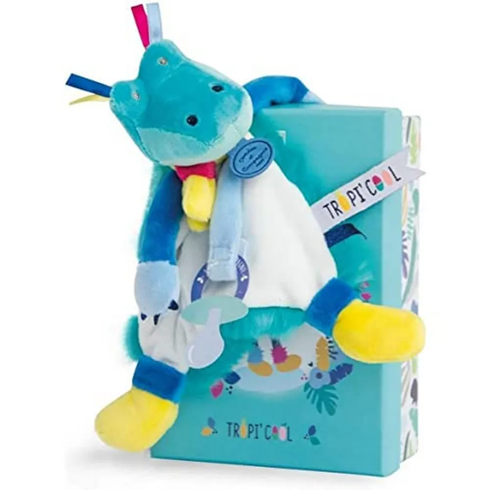 doudou-et-compagnie-attache-sucette-crocodile-vert-d-eau-20-cm image 1