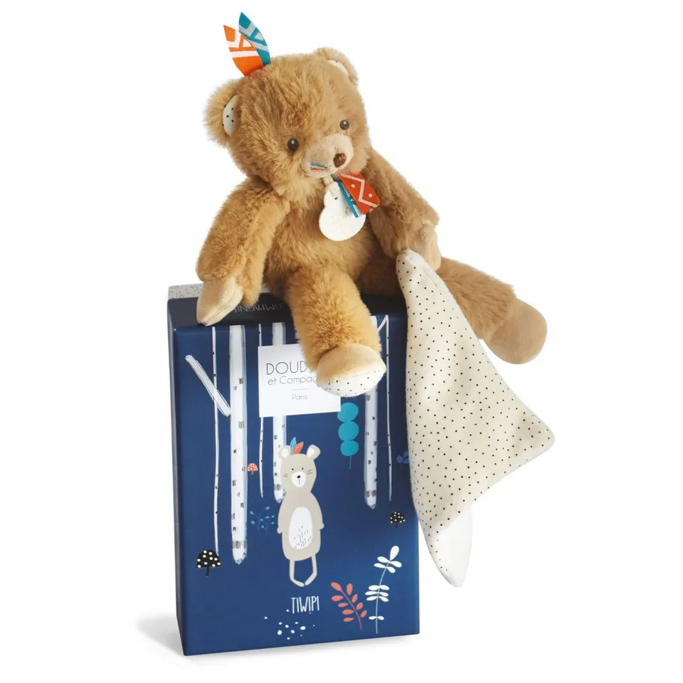 doudou-et-compagnie-tiwipi-dc3630-peluche-ours-marron-21-cm image 1