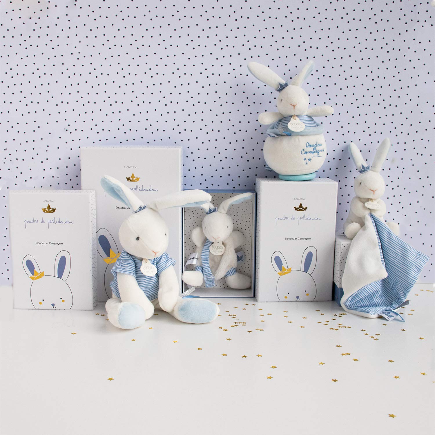doudou-et-compagnie-poudre-de-perlidoudou-dc3511-attache-t-tine-lapin-bleu image 4