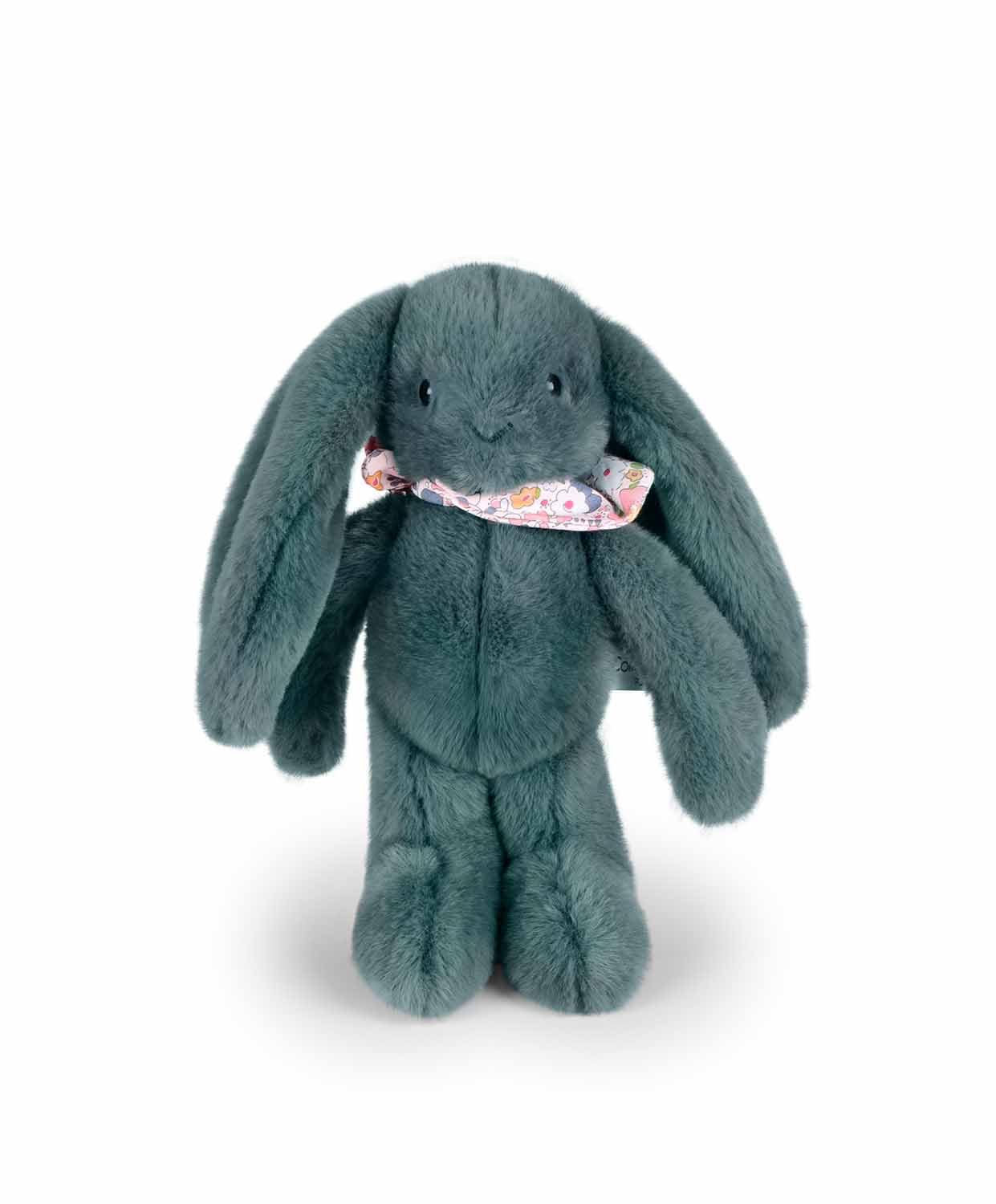 doudou-et-compagnie-lapin-fleurette-bleu-peluche-25-cm-dc4299 image 6