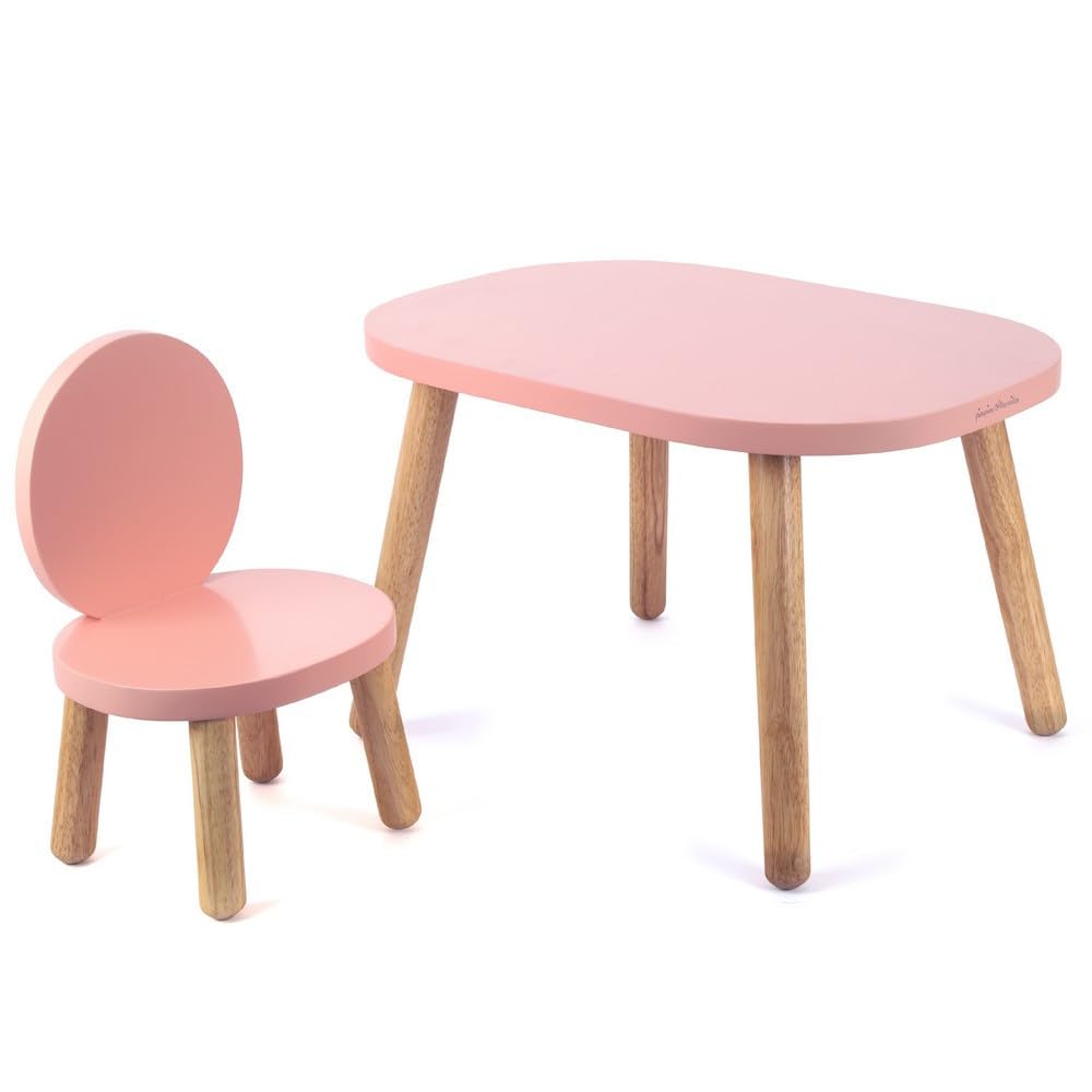 pioupiou-et-merveilles-table-ovaline-rose-et-bois-60x40x37-cm image 4