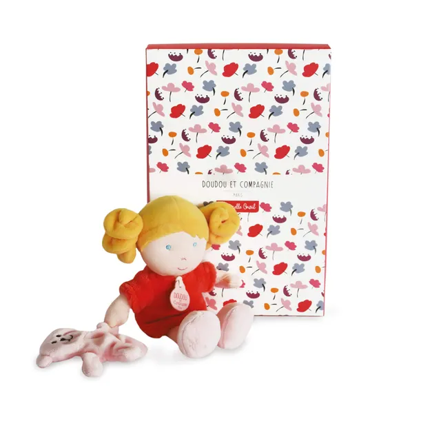 doudou-et-compagnie-petite-demoiselle-poup-e-chiffon-rouge-23-cm image 1