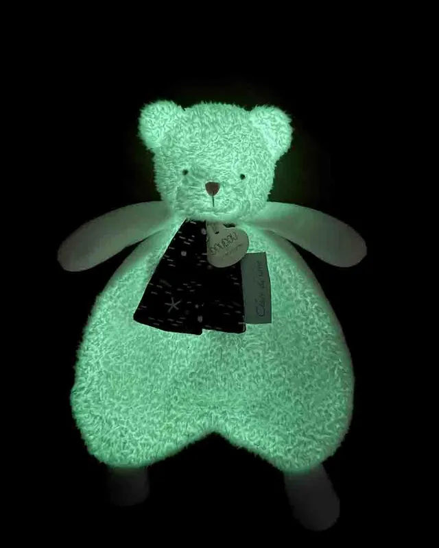 doudou-et-compagnie-ours-clair-de-lune-dc4316-doudou-plat-blanc image 1