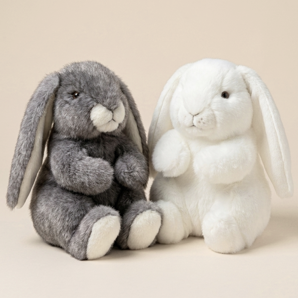 la-pelucherie-lapins-lapin-ernest-peluche-gris-30-cm image 2