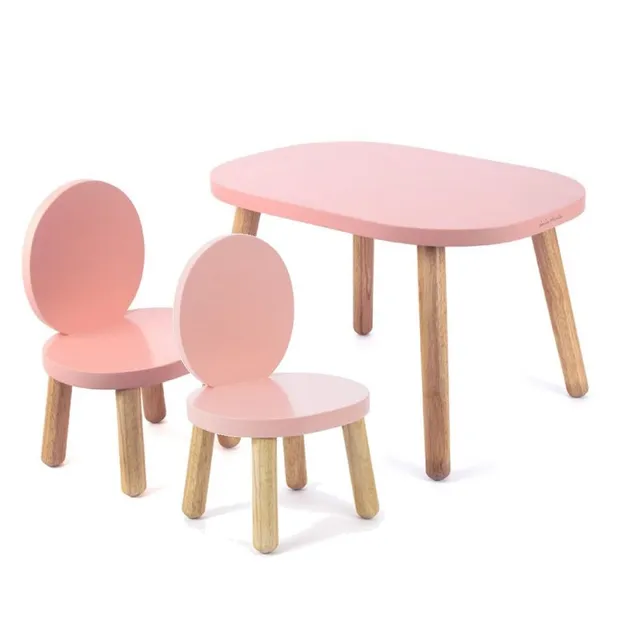 pioupiou-merveilles-ovaline-rose-ensemble-table-et-chaises-1-4-ans image 1