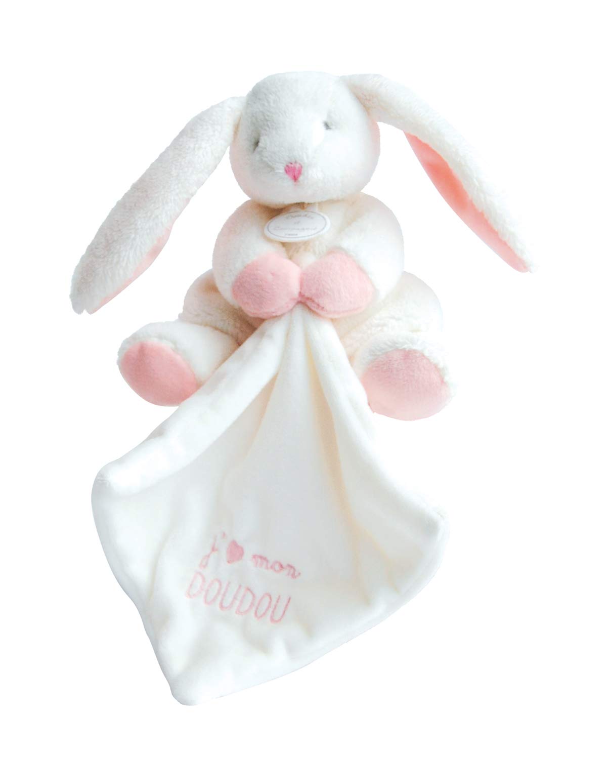 doudou-et-compagnie-les-peluches-dc2914-peluche-lapin-rose-20cm image 2