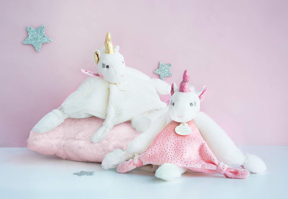 doudou-et-compagnie-lucie-la-licorne-doudou-plat-blanc-or-22-cm image 4