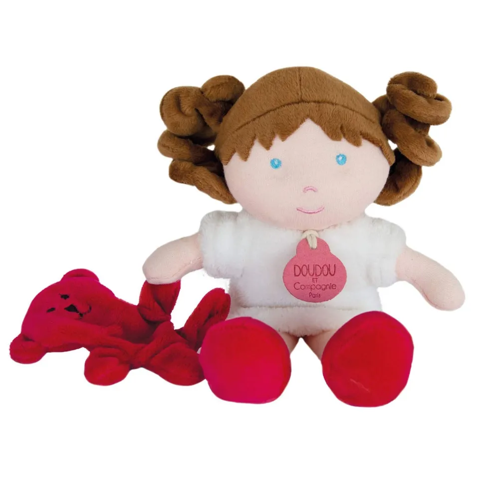 doudou-et-compagnie-petite-demoiselle-poup-e-chiffon-blanche-23-cm image 1