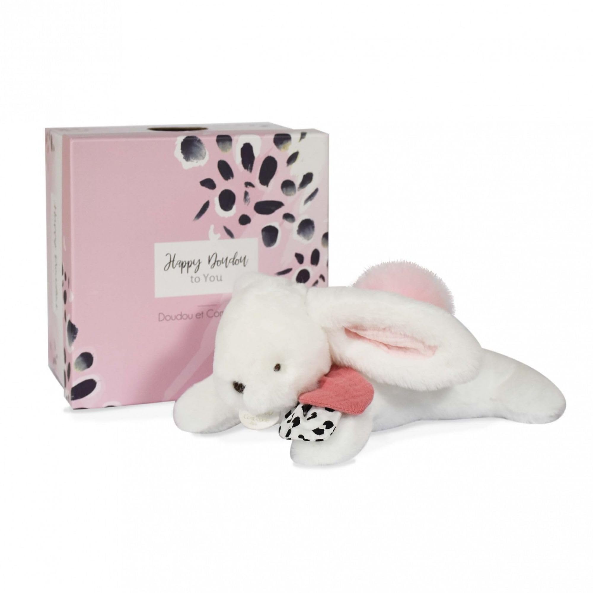 doudou-et-compagnie-happy-doudou-lapin-beige-pompon-naturel image 8