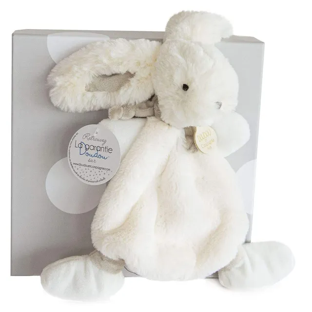 doudou-et-compagnie-lapin-bonbon-dc2123-doudou-plat-taupe-26-cm image 1