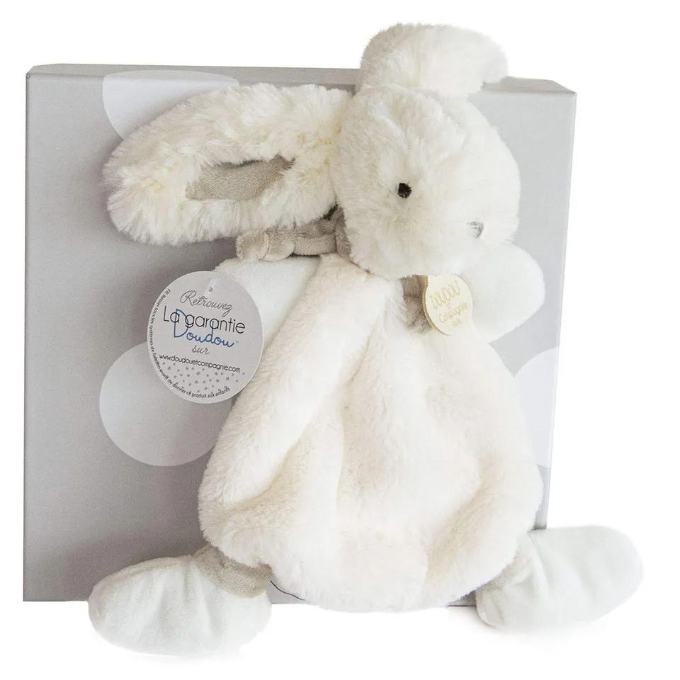 doudou-et-compagnie-lapin-bonbon-dc2123-doudou-plat-taupe-26-cm image 1