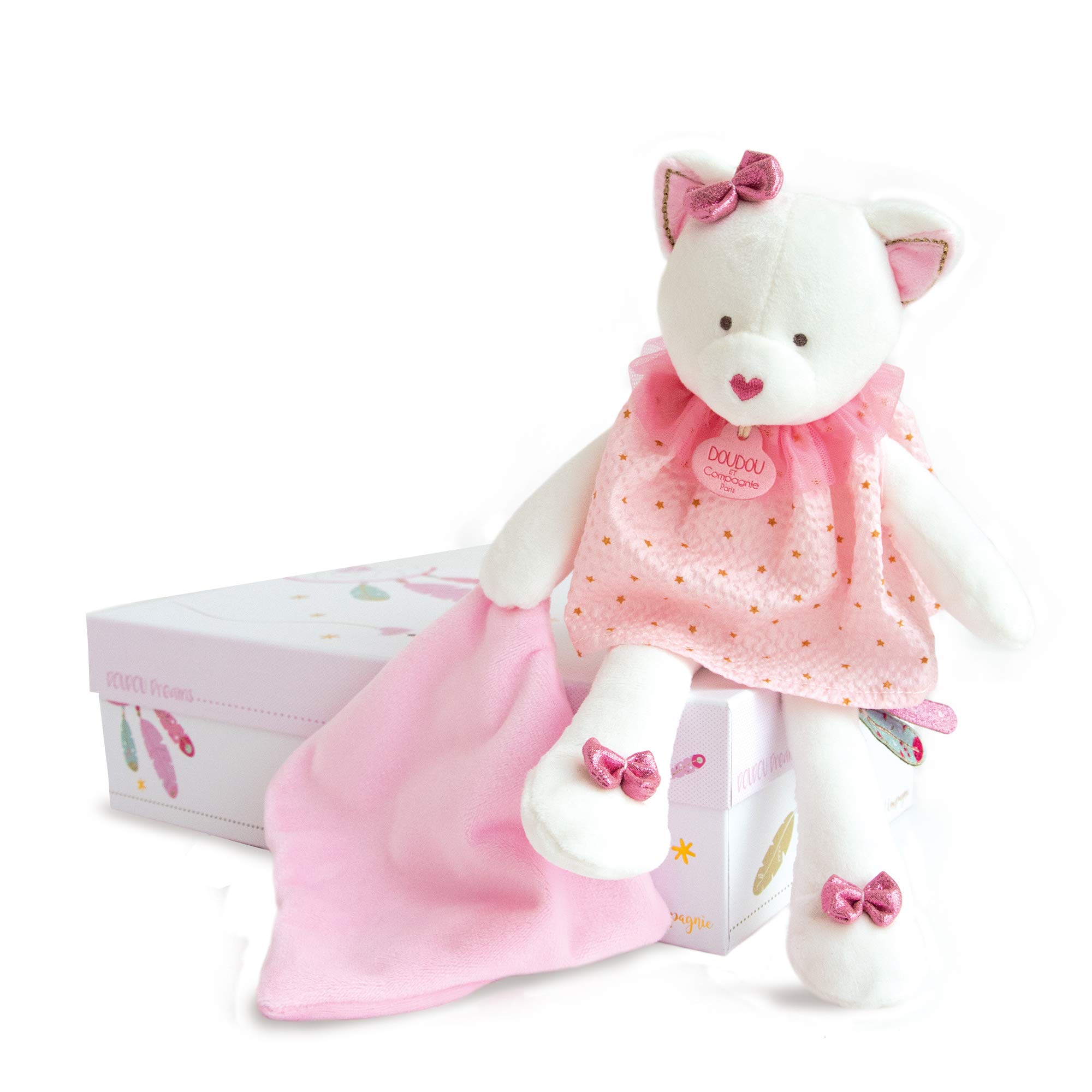 doudou-et-compagnie-attrape-r-ves-dc3546-doudou-chat-rose-28-cm image 3
