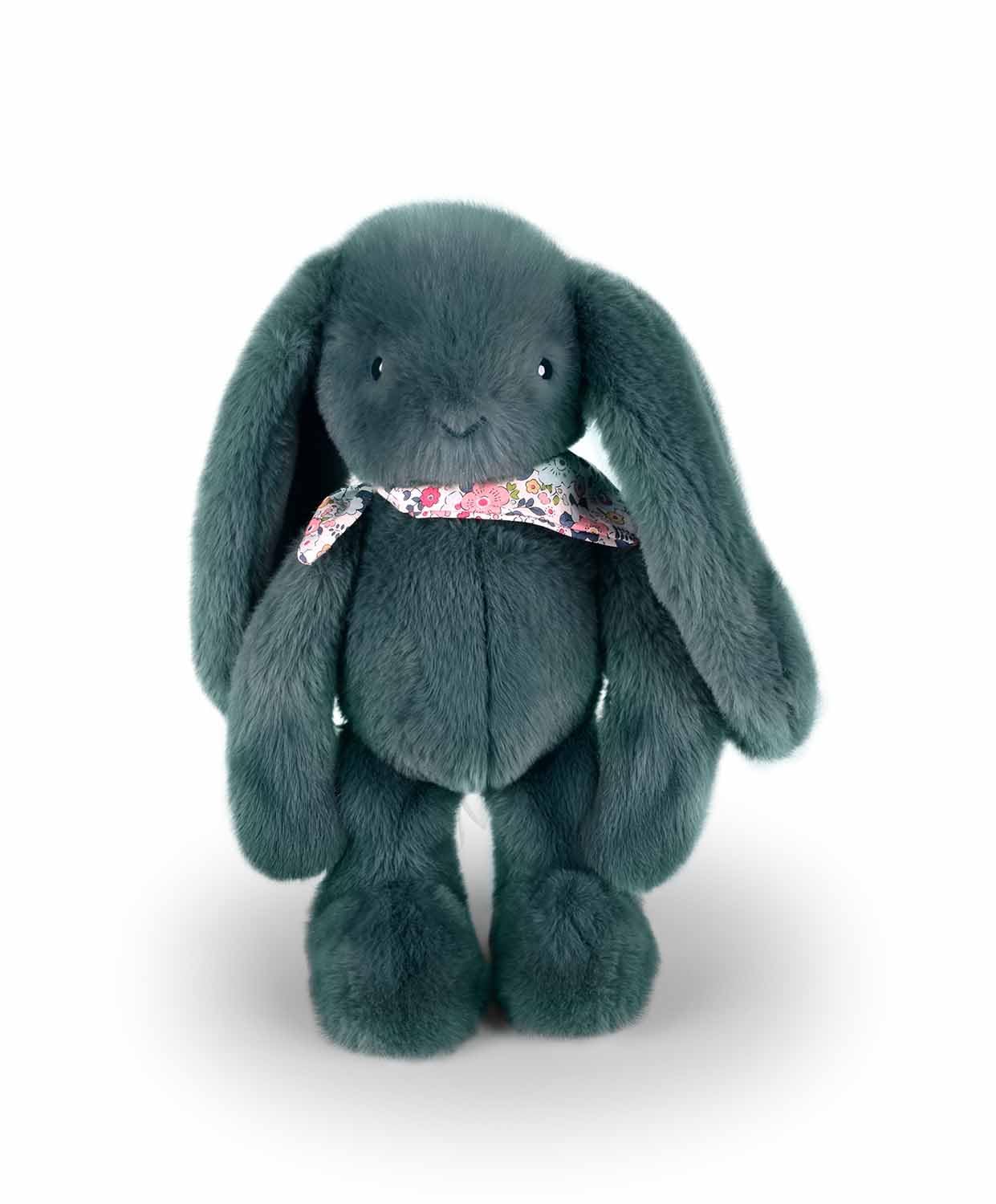 doudou-et-compagnie-lapin-fleurette-bleu-peluche-25-cm-dc4299 image 3