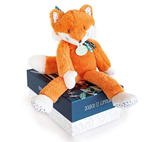 doudou-et-compagnie-tiwipi-renard-roux-doudou-30-cm-bo-te-cadeau image 1