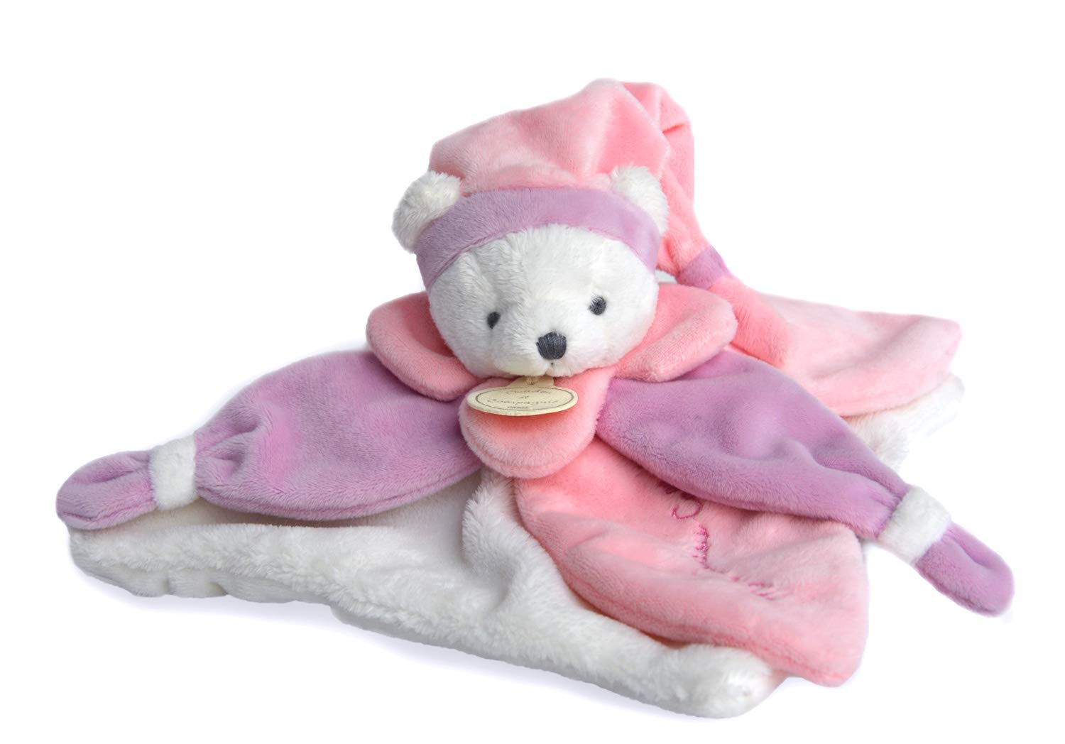doudou-et-compagnie-les-iconiques-dc2920-doudou-plat-rose-24-cm image 2