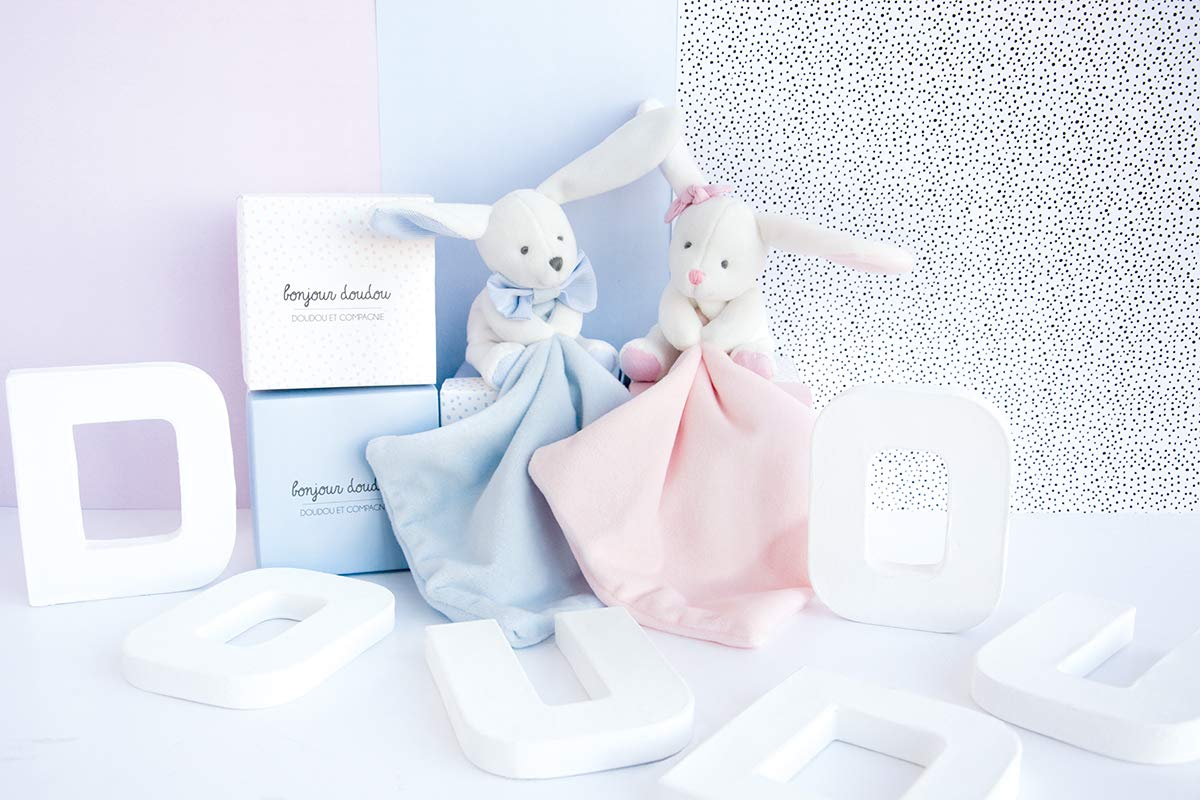 doudou-et-compagnie-lapin-doudou-dc3338-doudou-bleu-bo-te-fleur image 2