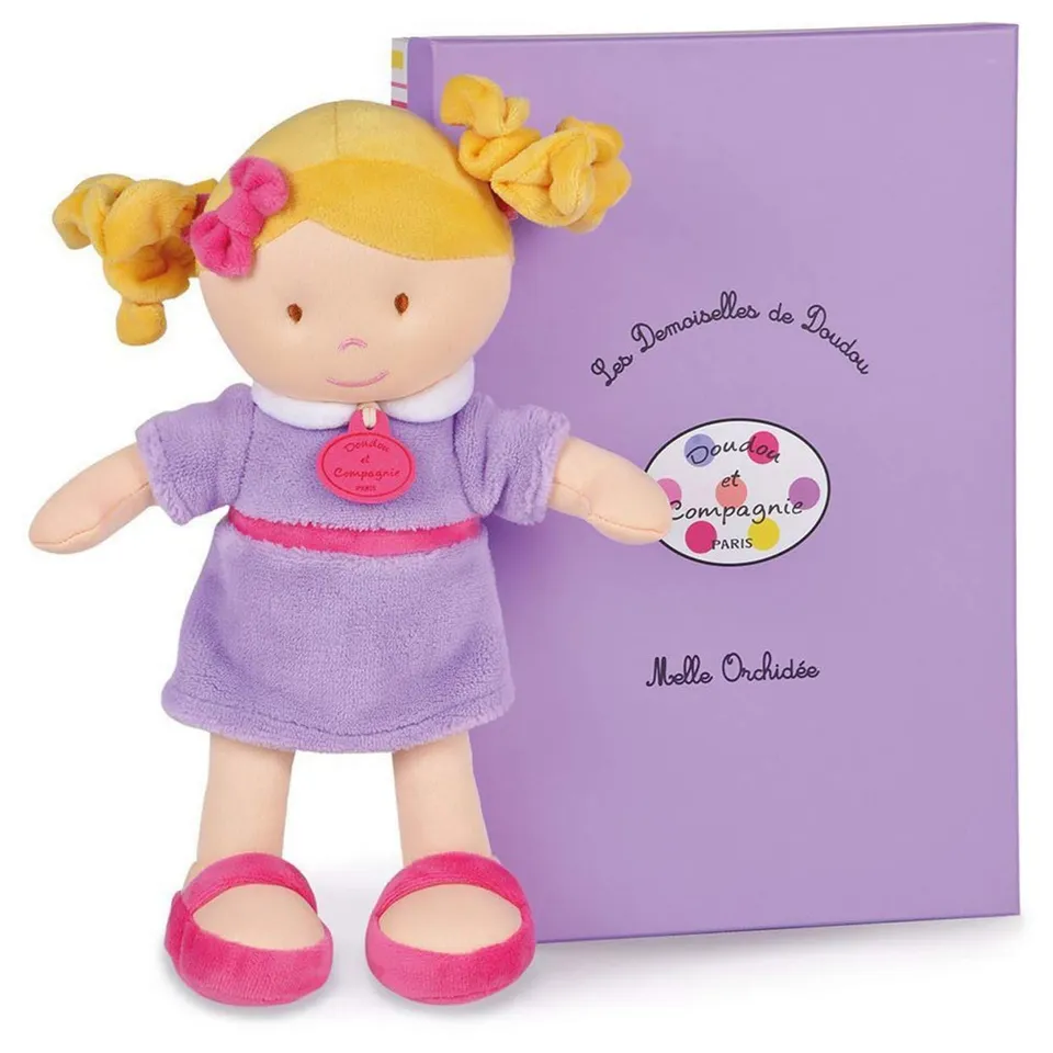 doudou-et-compagnie-grandes-demoiselles-dc2775-poup-e-orchid-e-30-cm image 1