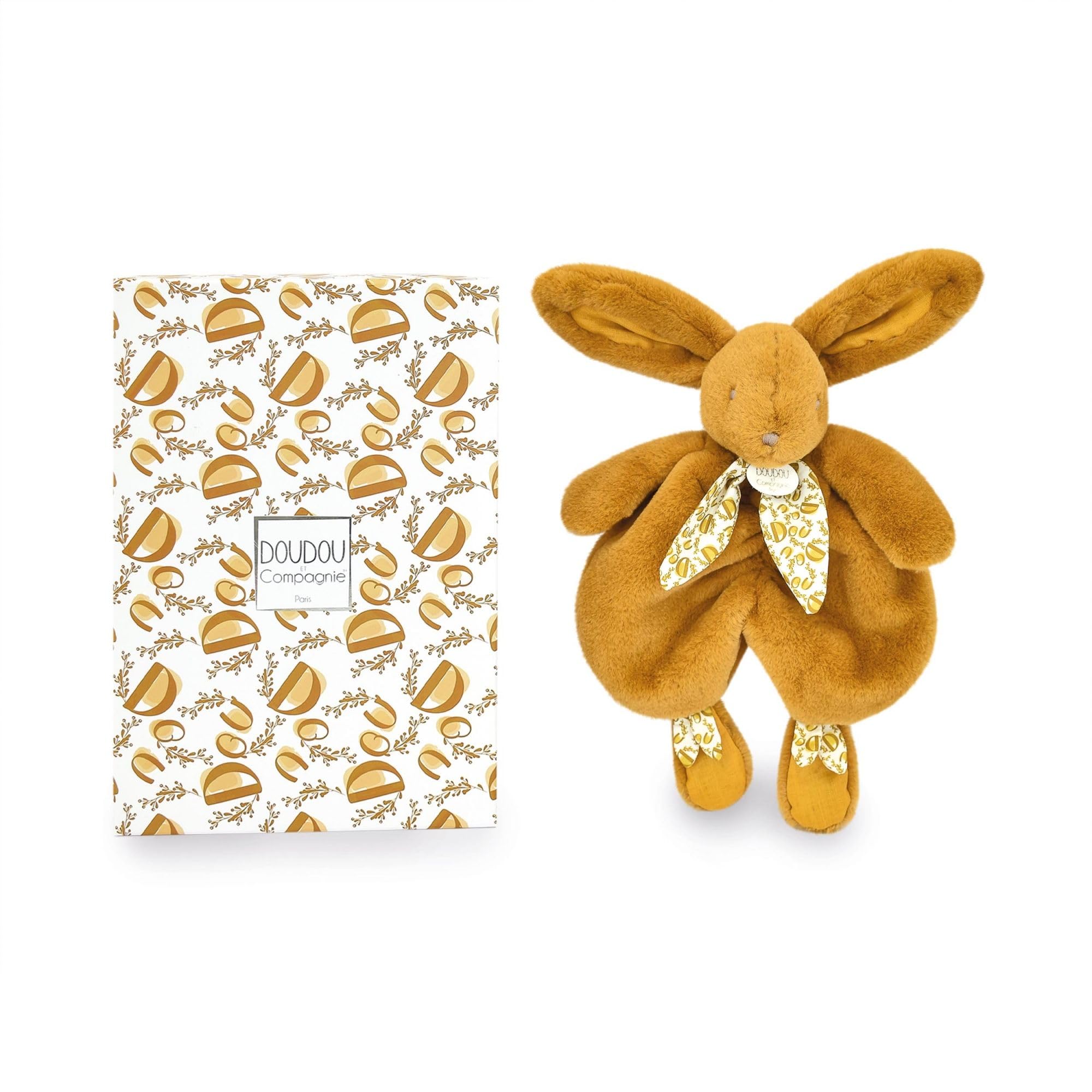 doudou-et-compagnie-lapin-doudou-plat-blanc-30-cm-foulard image 7