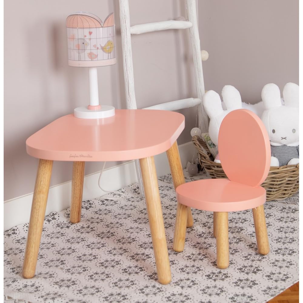 pioupiou-et-merveilles-table-ovaline-rose-et-bois-60x40x37-cm image 2
