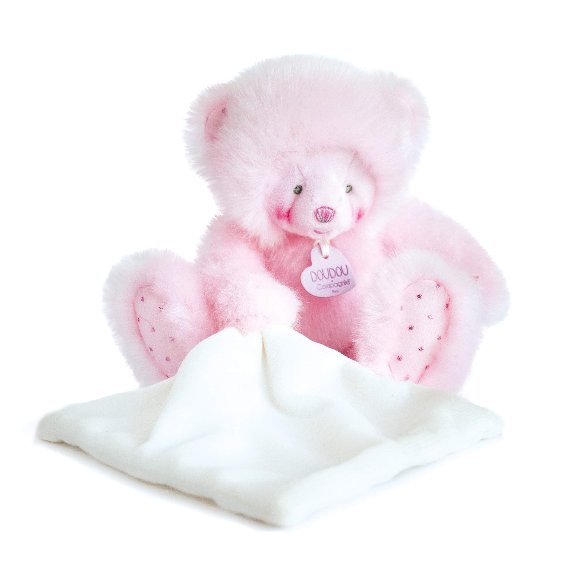 doudou-et-compagnie-les-peluches-dc3551-peluche-ours-rose-22-cm image 1