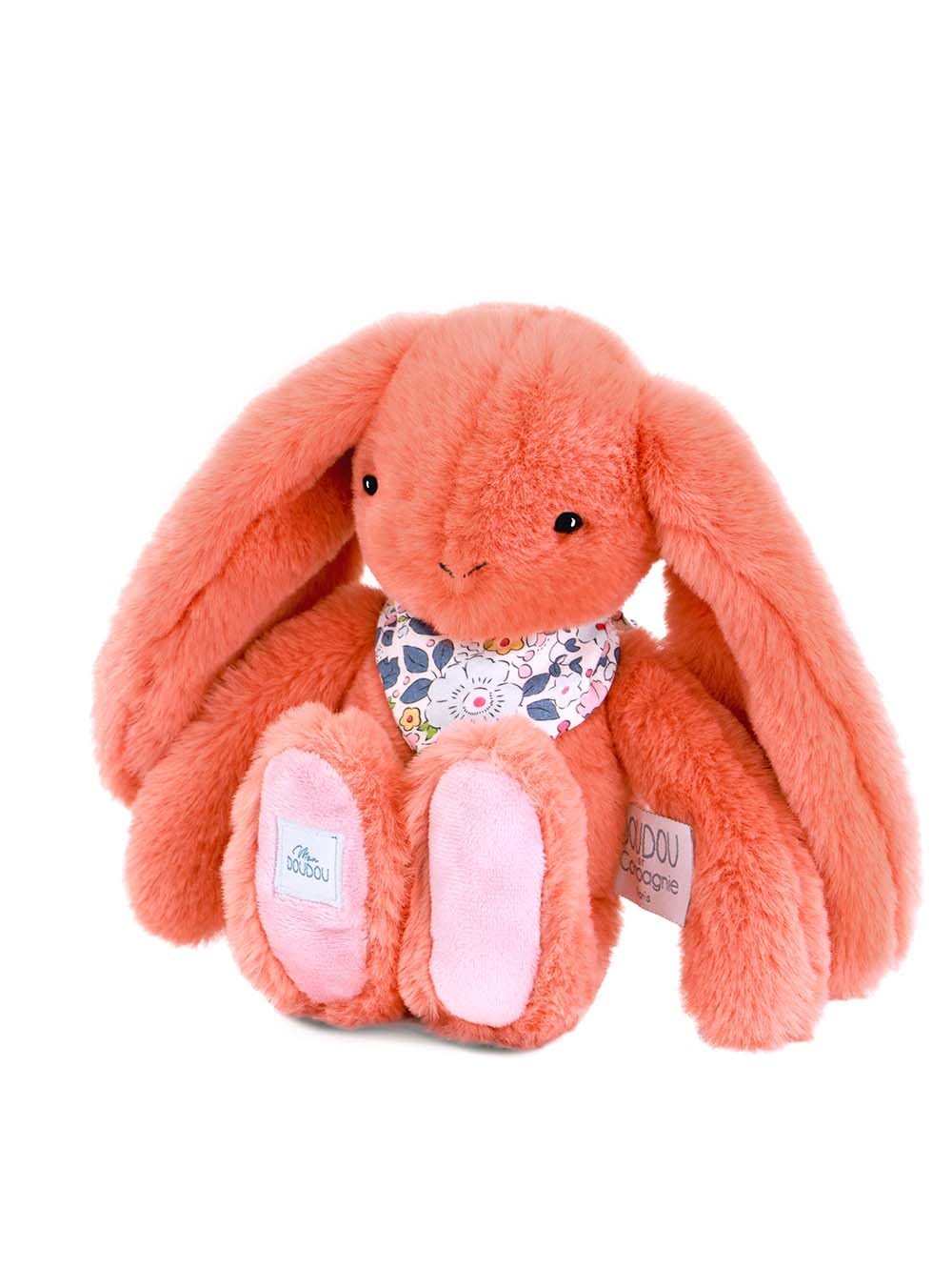 doudou-et-compagnie-lapin-fleurette-bleu-peluche-25-cm-dc4299 image 7