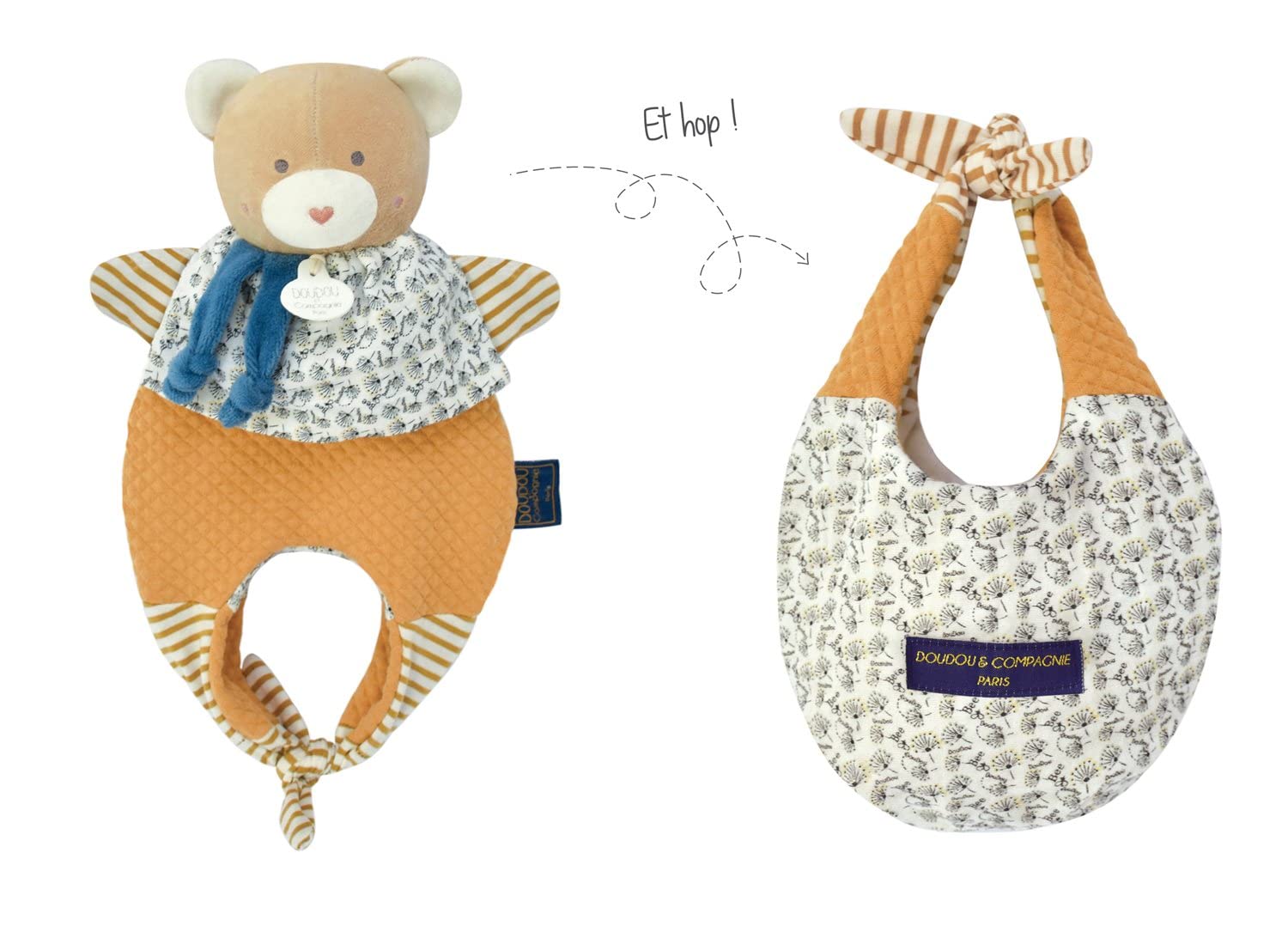 doudou-et-compagnie-les-petits-fut-s-dc3823-ours-marron-30-cm-3-en-1 image 1