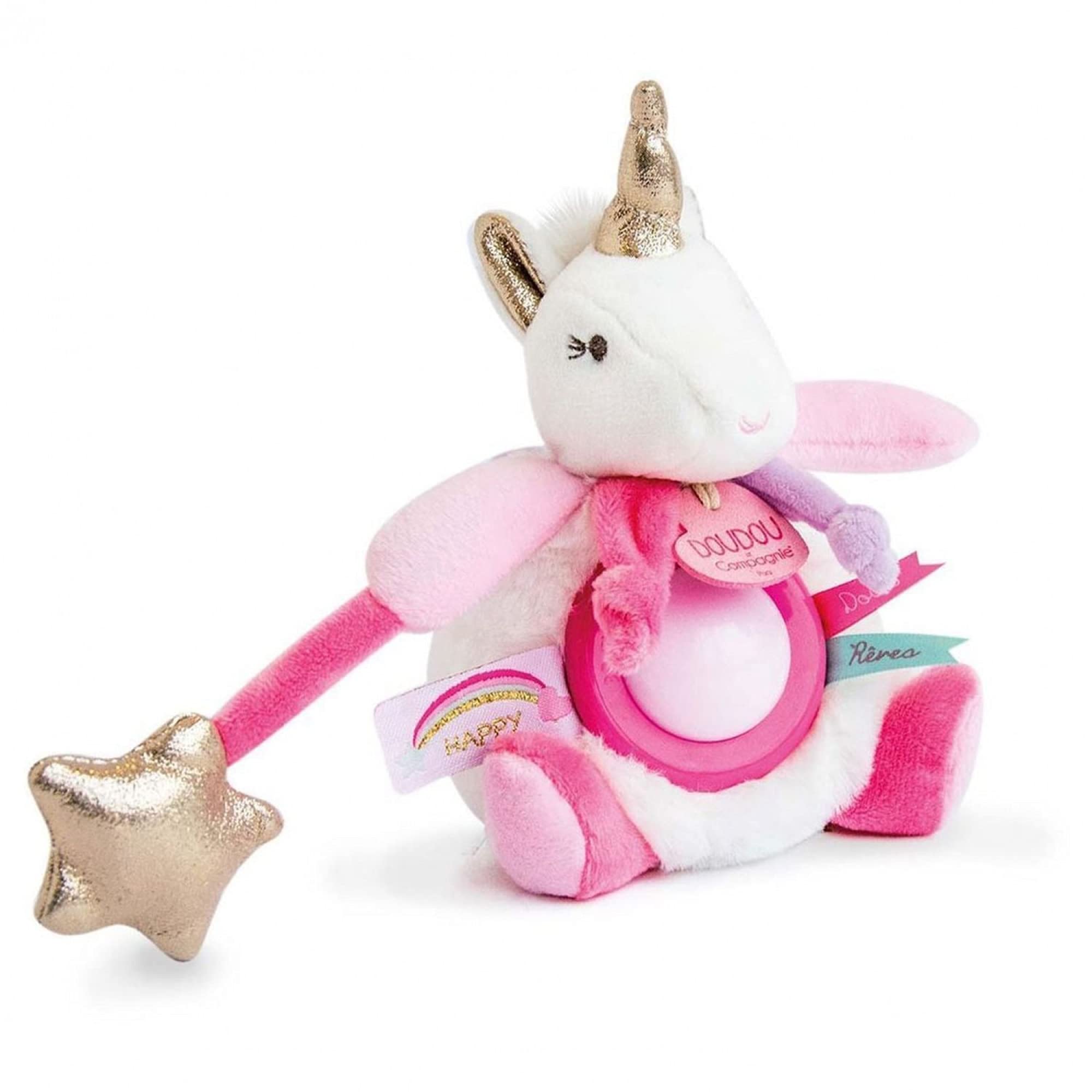 doudou-et-compagnie-lucie-la-licorne-doudou-plat-blanc-or-22-cm image 7