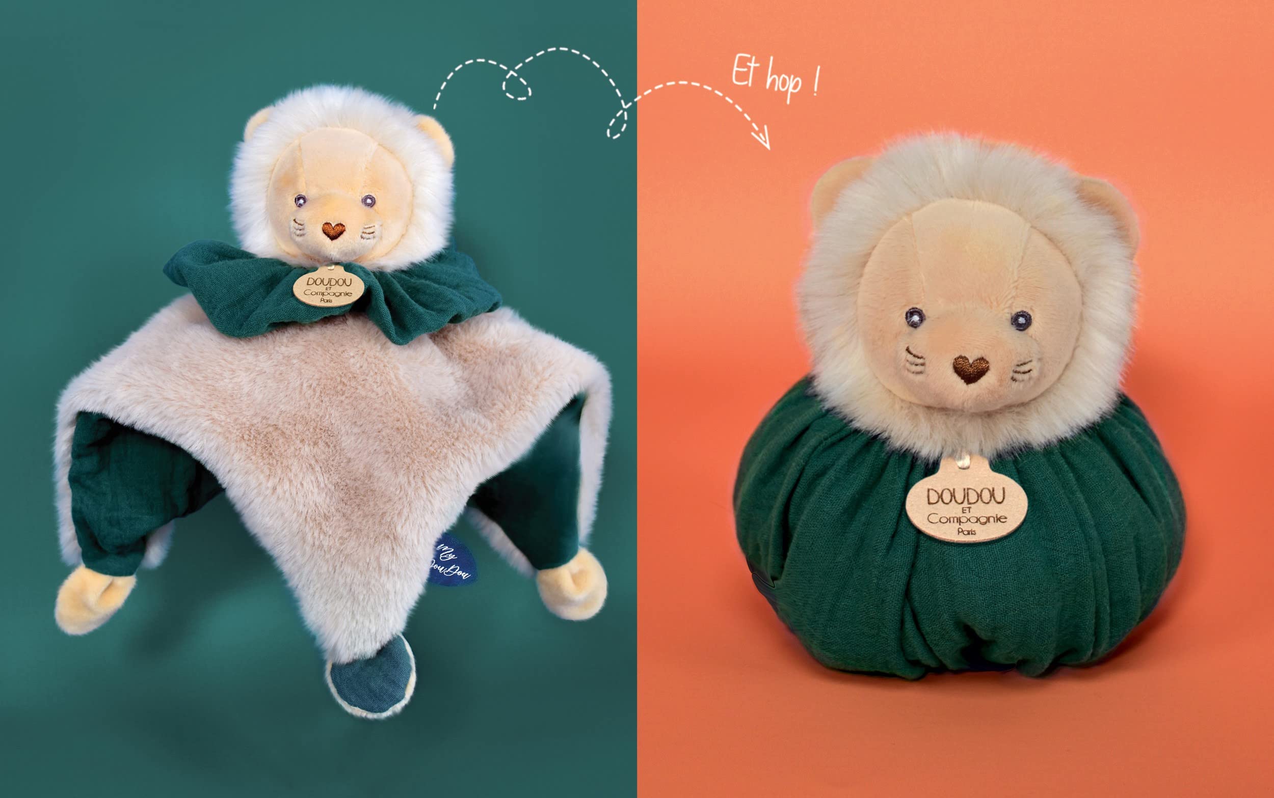 doudou-et-compagnie-petits-fut-s-dc3931-peluche-lion-25-cm-3-en-1 image 6