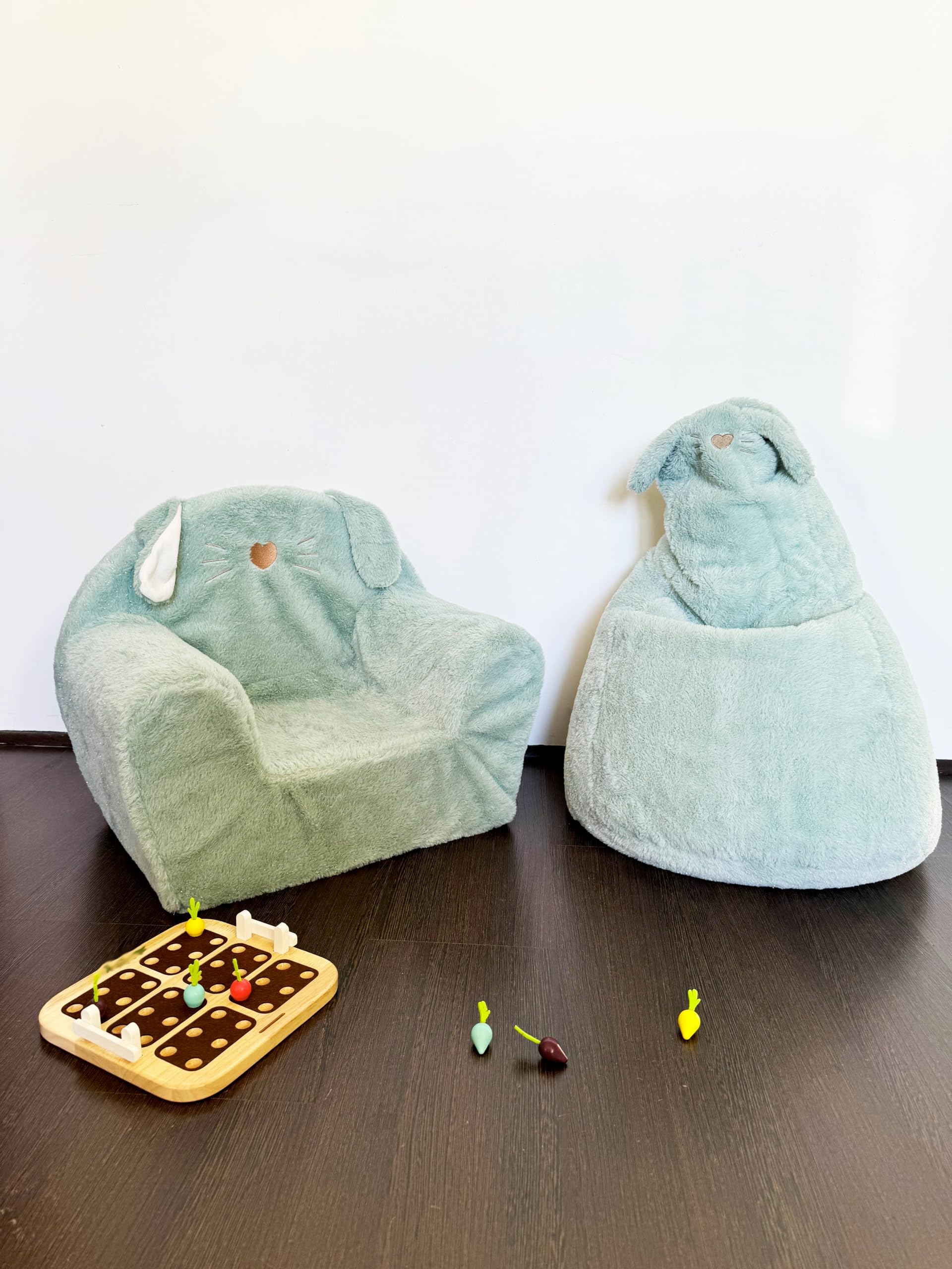 pioupiou-merveilles-pouf-poire-lapin-glitter-vert-enfant image 6