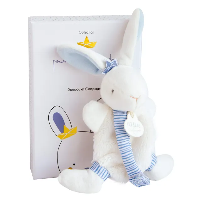 doudou-et-compagnie-poudre-de-perlidoudou-dc3511-attache-t-tine-lapin-bleu image 1