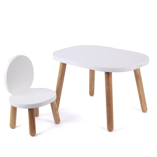 pioupiou-et-merveilles-table-ovaline-blanc-et-bois-60x40x37-cm image 8