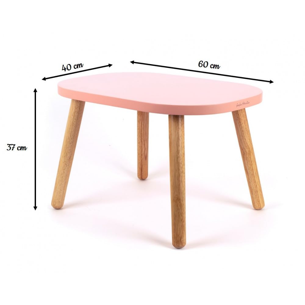 pioupiou-et-merveilles-table-ovaline-rose-et-bois-60x40x37-cm image 6
