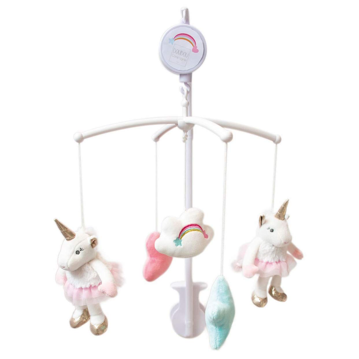 doudou-et-compagnie-mobile-musical-licorne-90-cm-blanc image 1