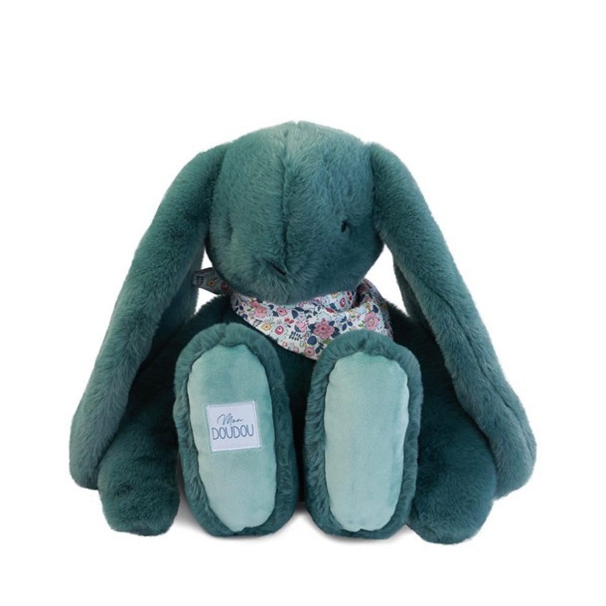 doudou-et-compagnie-lapin-fleurette-bleu-peluche-25-cm-dc4299 image 8