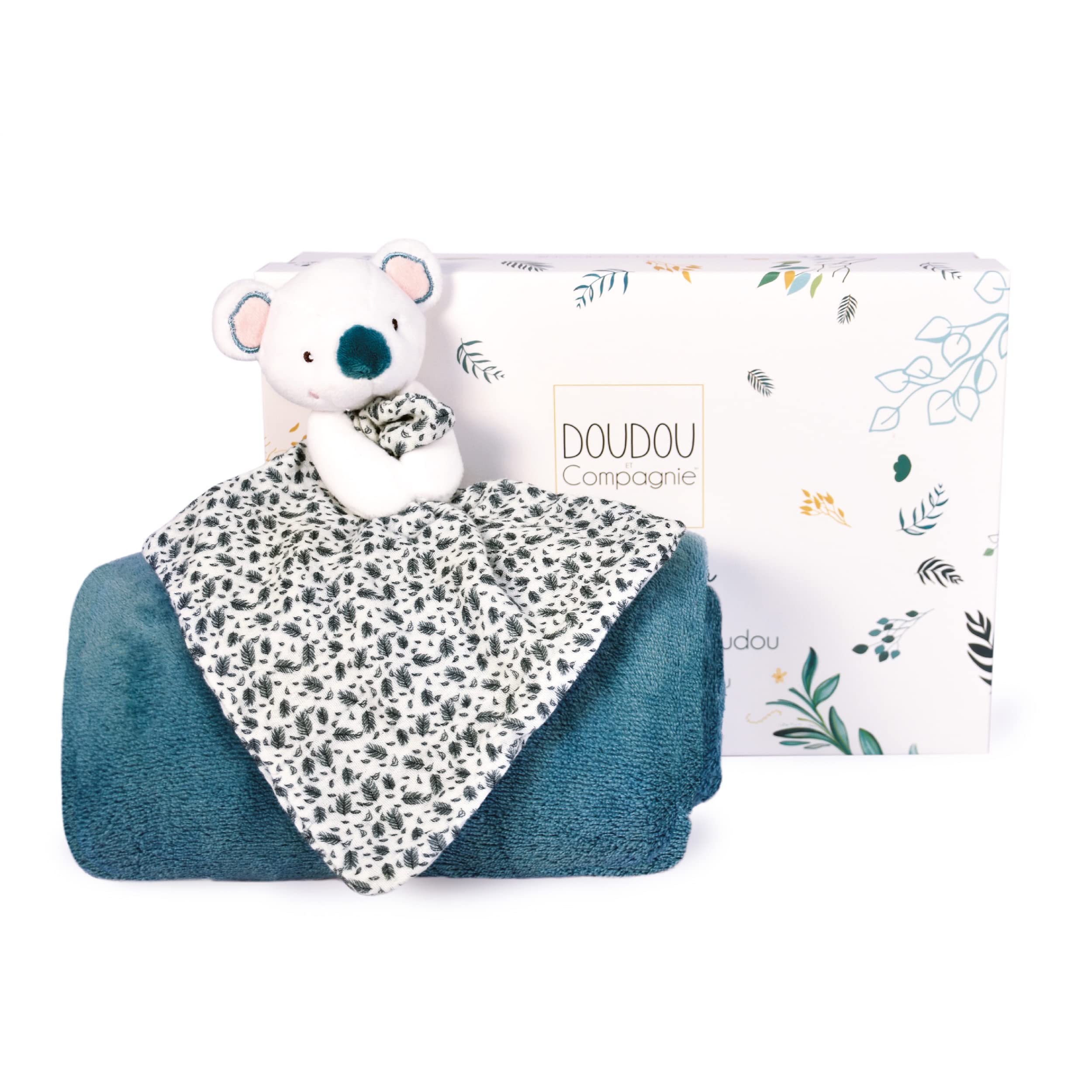 doudou-et-compagnie-les-plaids-koala-plaid-b-b-bleu-100x70-cm image 1