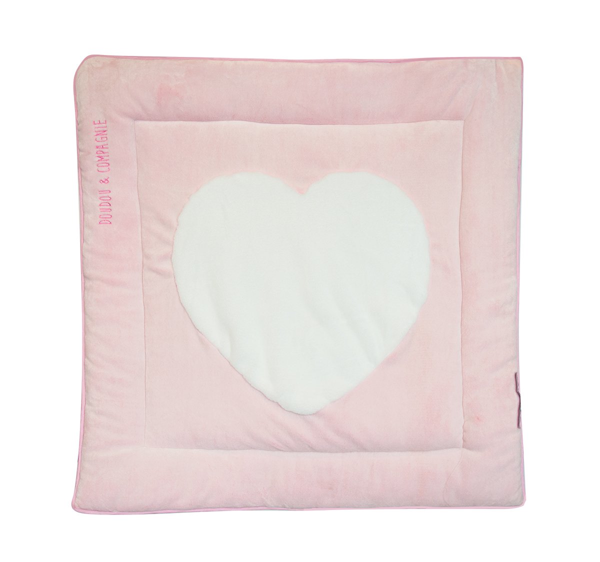 doudou-et-compagnie-tapidou-dc3235-tapis-d-veil-c-ur-rose-80x150-cm image 1