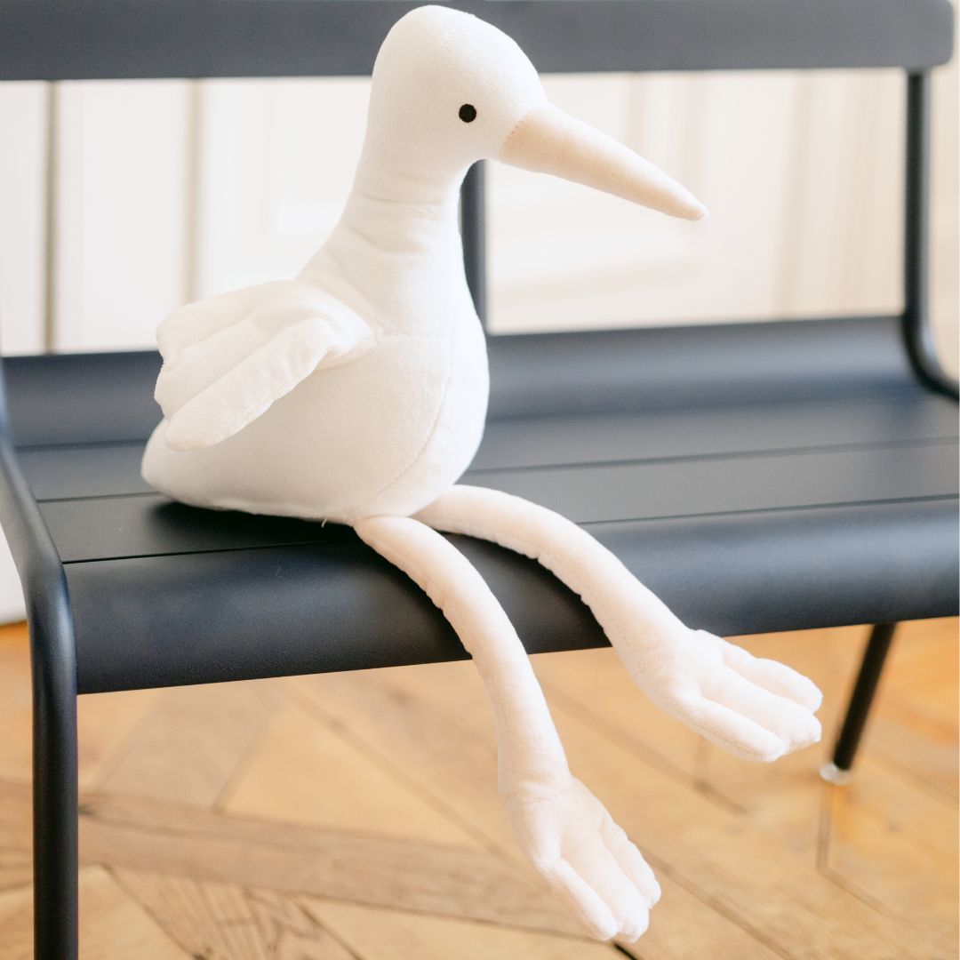 la-pelucherie-cigogne-premier-doudou-38-cm-blanc image 3