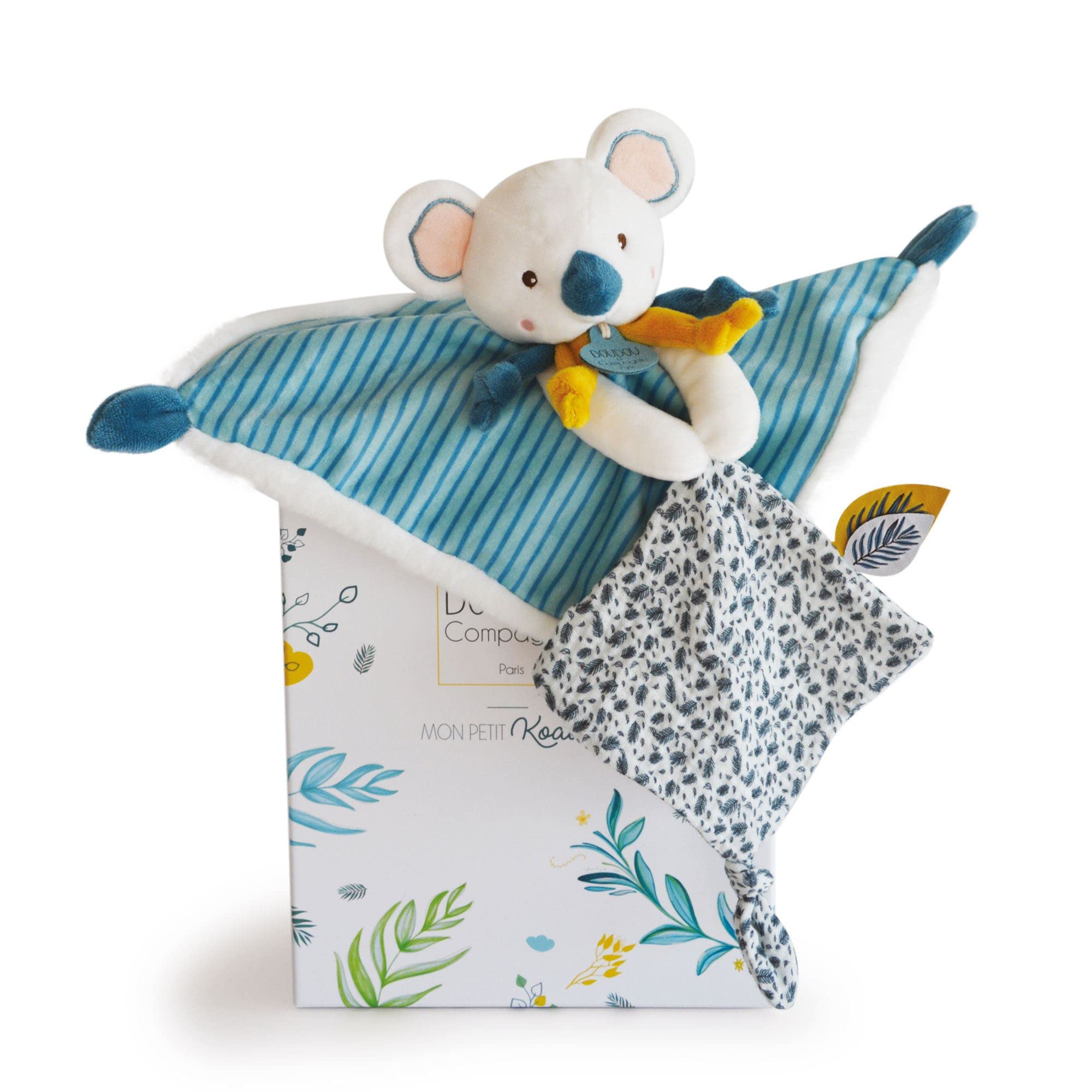 doudou-et-compagnie-yoca-le-koala-doudou-plat-bleu-25-cm image 1