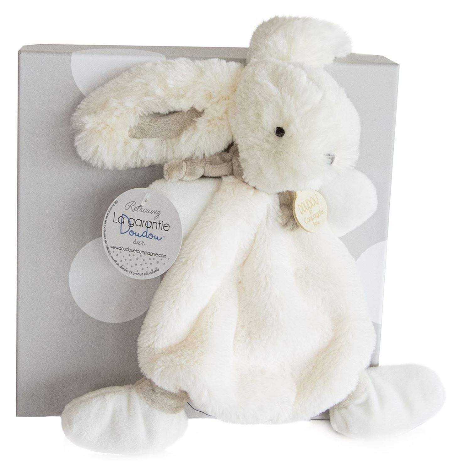 doudou-et-compagnie-lapin-bonbon-dc2123-doudou-plat-taupe-26-cm image 1