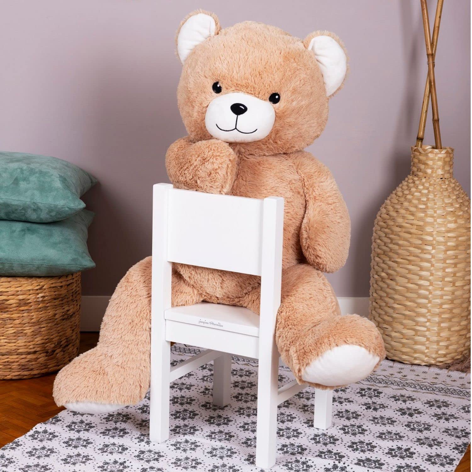 pioupiou-merveilles-gaston-peluche-g-ante-ours-beige-120-cm image 8