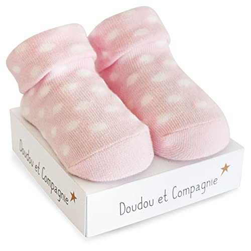 doudou-et-compagnie-chaussettes-naissance-rose-coton image 8