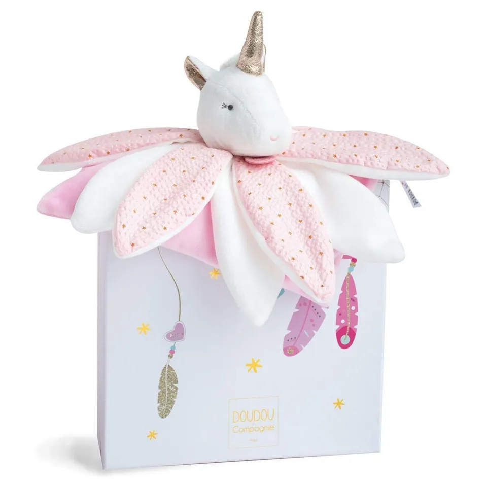 doudou-et-compagnie-attrape-r-ves-dc3547-doudou-licorne-rose-26-cm image 1