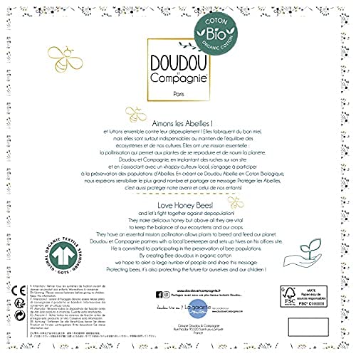 doudou-et-compagnie-coton-bio-pollen-abeille-musical-30-cm-dc3851 image 8