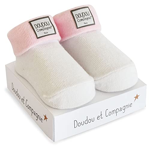 doudou-et-compagnie-chaussettes-naissance-rose-coton image 6