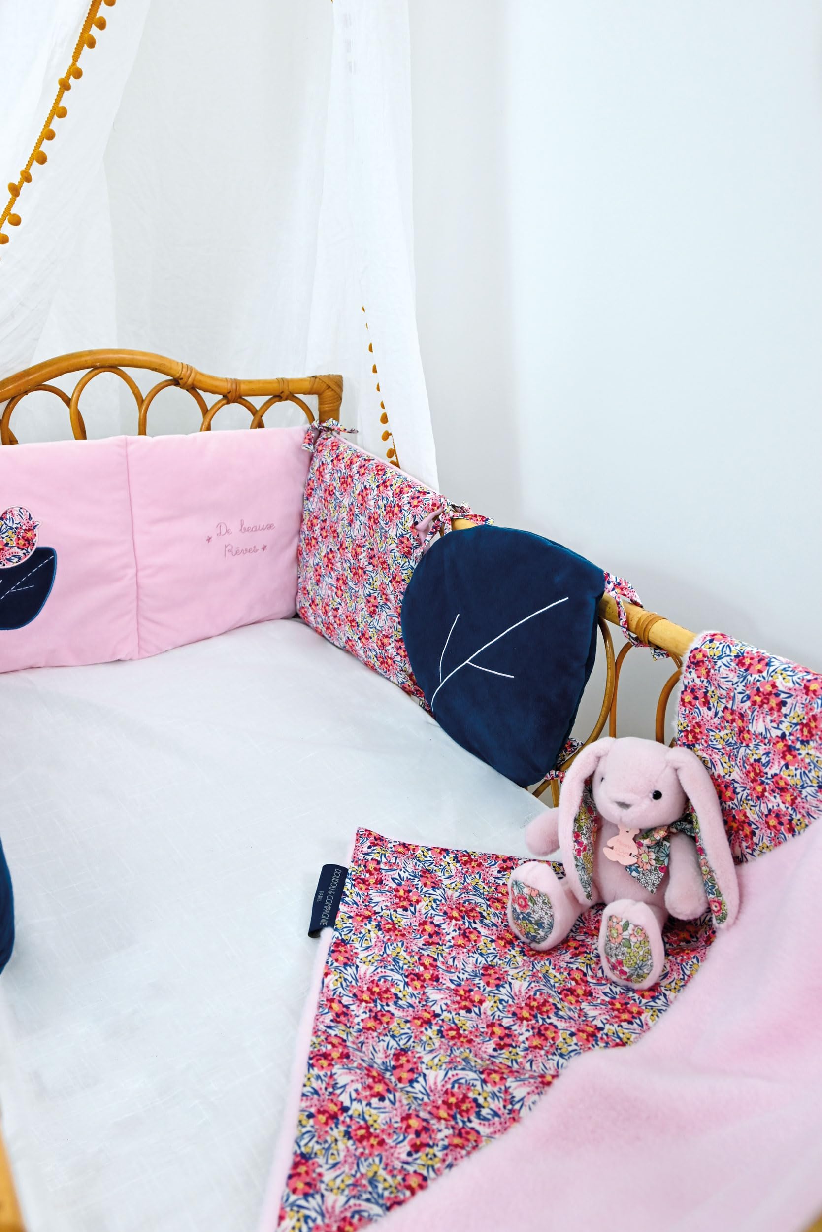 doudou-et-compagnie-boh-aime-plaid-b-b-rose-70x100-coton image 2