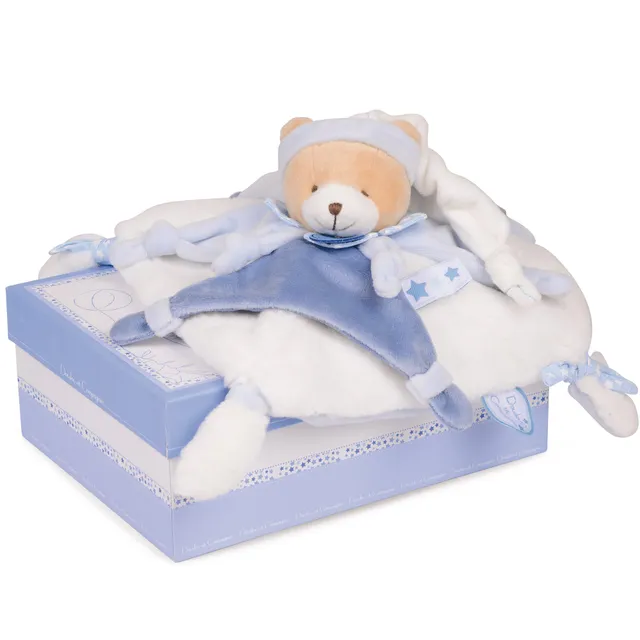 doudou-et-compagnie-petit-chou-dc2716-doudou-ours-bleu-17-cm image 1